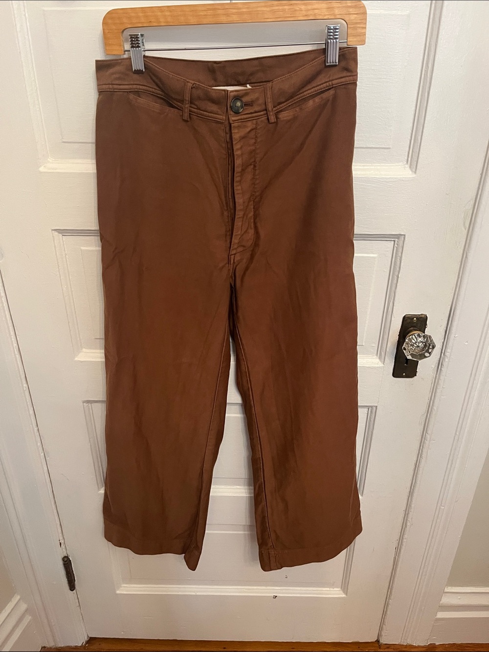 Caron Callahan Rust-Brown High Waisted Trousers
